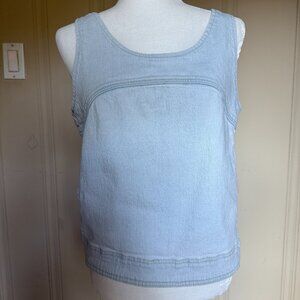 Velvet Heart Denim Vest Tank Sleeveless Top Light Wash Jean sz Large